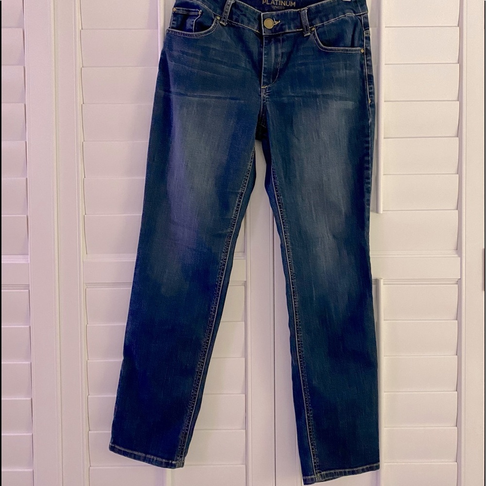 Chicos Platinum Jeans, size 0, 28 3/4 in I seam